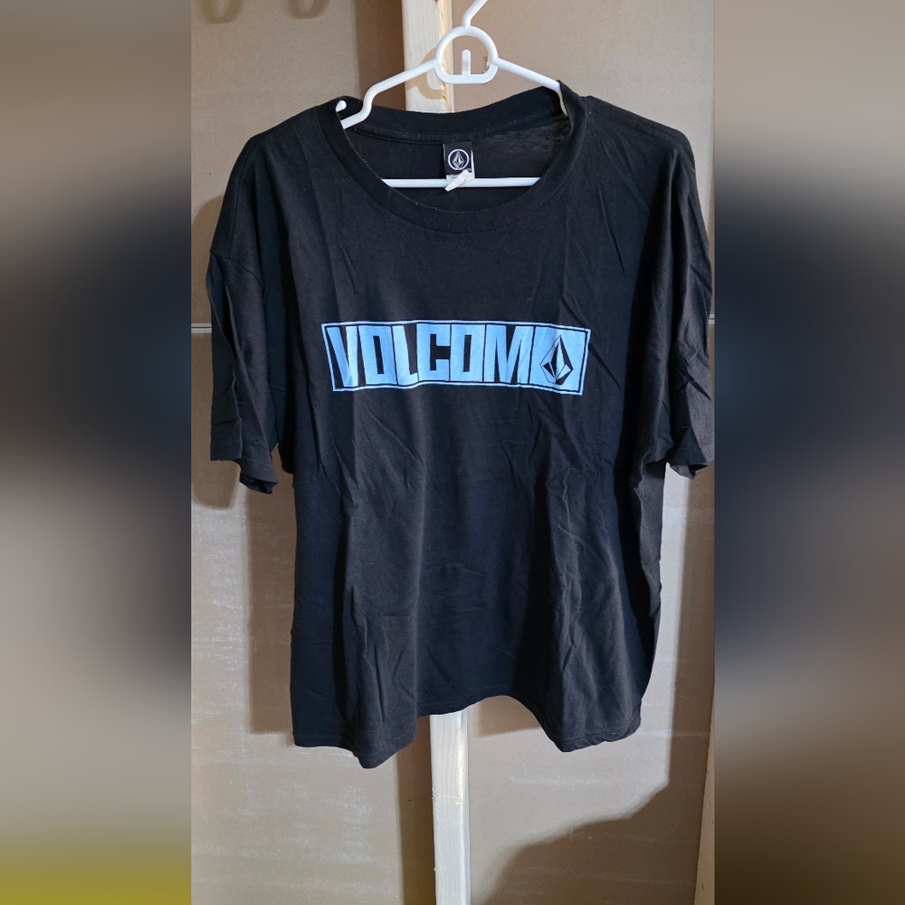 Volcom Black T-Shirt with Blue Logo